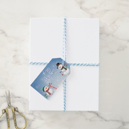  Snowman Kerstmis Cadeaulabel (Met Touw)