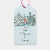 Snowman Kerstmis Cadeaulabel (Achterkant)