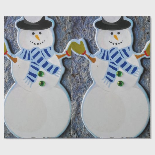 Snowman Kerstmis Cadeaupapier (Vlak)