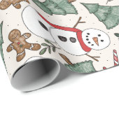 Snowman Kerstmis Cadeaupapier (Rol Hoek)