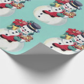  Snowman Kerstmis Cadeaupapier (Hoek)