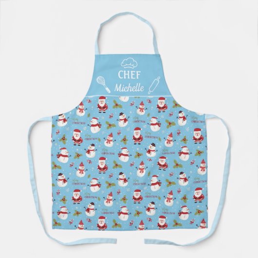 Snowman kerstmis cartoon schort (Voorkant)