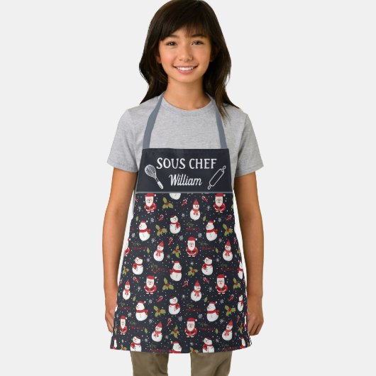 Snowman kerstmis cartoon schort (Insitu)