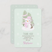 Snowman Kerstmis Dank u uitnodiging (Voorkant / Achterkant)