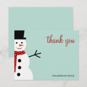 Snowman Kerstmis en feestdag glimlachen Bedankt ka (Voorkant / Achterkant)