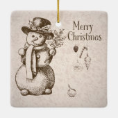 Snowman Kerstmis en feestdag Keramisch Ornament (Achterkant)