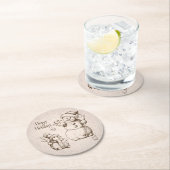  Snowman Kerstmis en feestdag Ronde Kartonnen Onderzetter (Insitu)