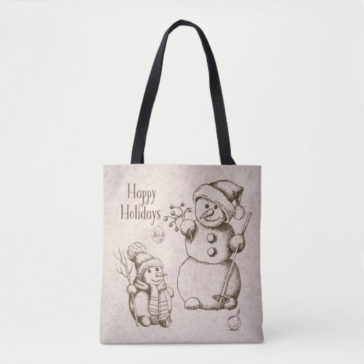 Snowman Kerstmis en feestdag Tote Bag (Voorkant)