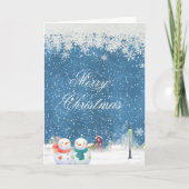 Snowman Kerstmis Feestdagen Kaart (Voorkant)