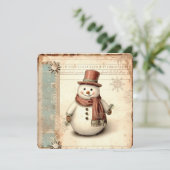  Snowman Kerstmis Feestdagenkaart (Staand voorkant)