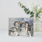 Snowman Kerstmis Feestdagenkaart (Staand voorkant)