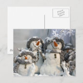 Snowman Kerstmis Feestdagenkaart (Voorkant / Achterkant)