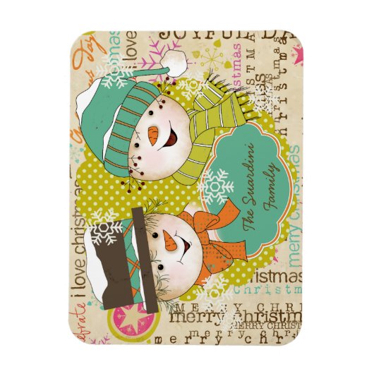 Snowman Kerstmis - Flexi Magnet op maat Magneet (Verticaal)