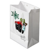 Snowman Kerstmis Gegroet Gift Bags Medium Cadeauzakje (Voorkant Gekanteld)