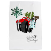 Snowman Kerstmis Gegroet Gift Bags Medium Cadeauzakje (Achterkant)