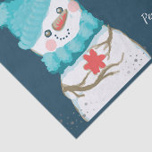 Snowman Kerstmis - Gepersonaliseerde familienaam Tissuepapier (Detail)