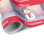 Snowman Kerstmis glimlachen Cadeaupapier (Rol Hoek)