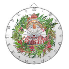 Snowman Kerstmis glimlachen Dartbord