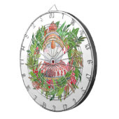 Snowman Kerstmis glimlachen Dartbord (Voorkant Rechts)