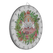 Snowman Kerstmis glimlachen Dartbord (Voorkant Links)