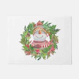 Snowman Kerstmis glimlachen Deurmat