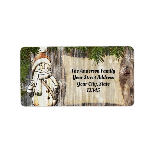 Snowman Kerstmis glimlachen Etiket (Voorkant)