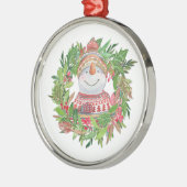 Snowman Kerstmis glimlachen Metalen Ornament (Links)