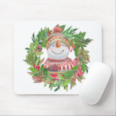 Snowman Kerstmis glimlachen Muismat (Met muis)
