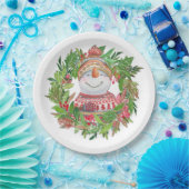 Snowman Kerstmis glimlachen Papieren Bordje (Feest)