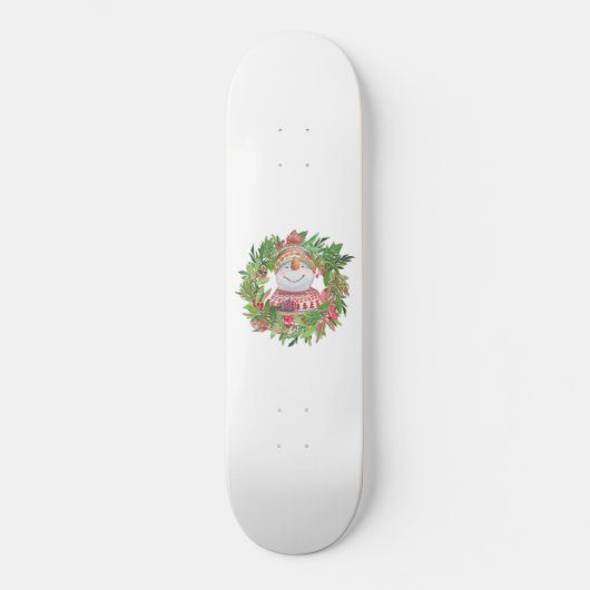 Snowman Kerstmis glimlachen Persoonlijk Skateboard (Voorkant)