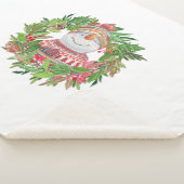 Snowman Kerstmis glimlachen Sherpa Deken (3/4)