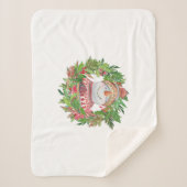 Snowman Kerstmis glimlachen Sherpa Deken (Voorkant)
