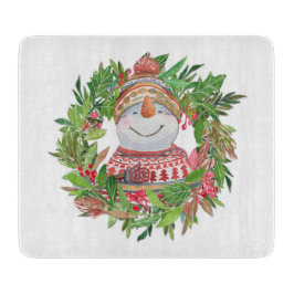 Snowman Kerstmis glimlachen Snijplank