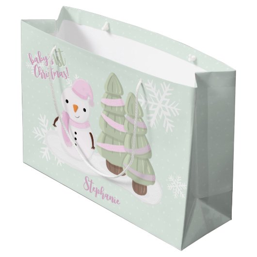 Snowman Kerstmis Groot Cadeauzakje (Achterkant Gekanteld)