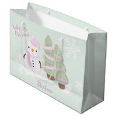 Snowman Kerstmis Groot Cadeauzakje (Voorkant Gekanteld)