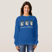 Snowman Kerstmis Hanukkah Snow Trui (Voorkant volledig)