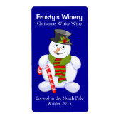Snowman Kerstmis Home Brewed Wine Labels (Voorkant)