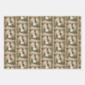 Snowman Kerstmis Inpakpapier Vel (Voorkant 3)