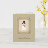  Snowman Kerstmis Kaart (Gele Bloem)