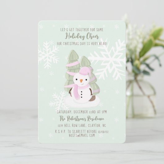 Snowman Kerstmis Kaart (Staand voorkant)