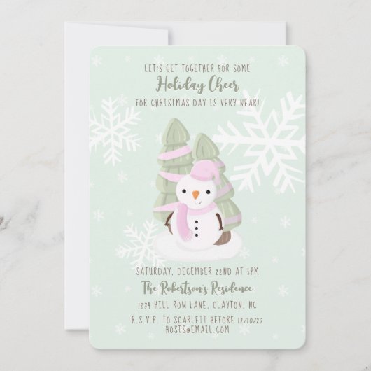 Snowman Kerstmis Kaart (Voorkant)