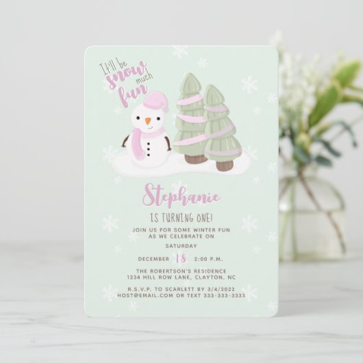 Snowman Kerstmis Kaart (Staand voorkant)