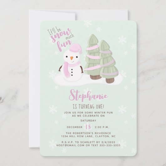 Snowman Kerstmis Kaart (Voorkant)