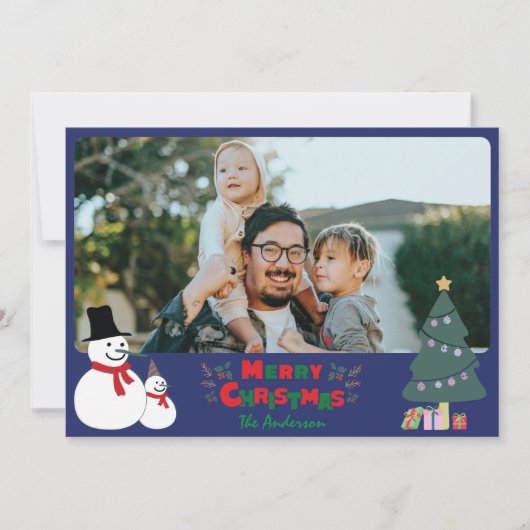 Snowman Kerstmis Kaart feestdag (Voorkant)