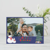 Snowman Kerstmis Kaart feestdag (Staand voorkant)