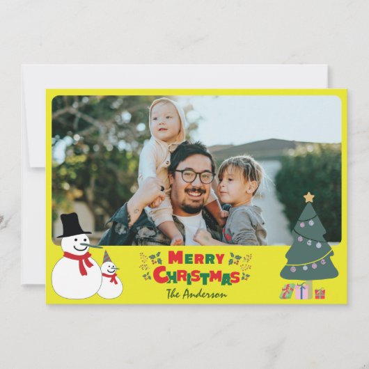 Snowman Kerstmis Kaart feestdag (Voorkant)