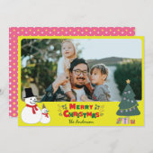 Snowman Kerstmis Kaart feestdag (Voorkant / Achterkant)