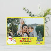 Snowman Kerstmis Kaart feestdag (Staand voorkant)