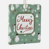 Snowman Kerstmis Keramisch Ornament (Rechts)