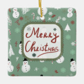 Snowman Kerstmis Keramisch Ornament (Voorkant)